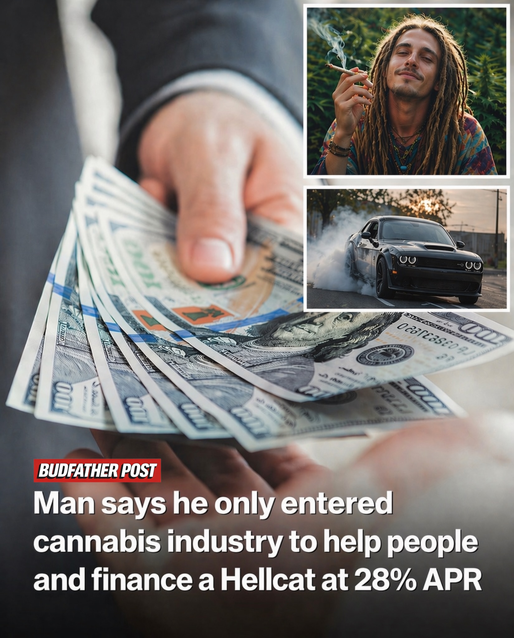 Man says he only entered cannabis industry to finance a Hellcat at 28% APR